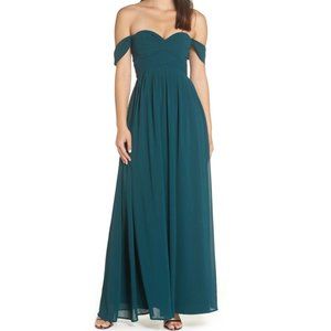 LULUS Convertible Neckline Chiffon Gown NWOT